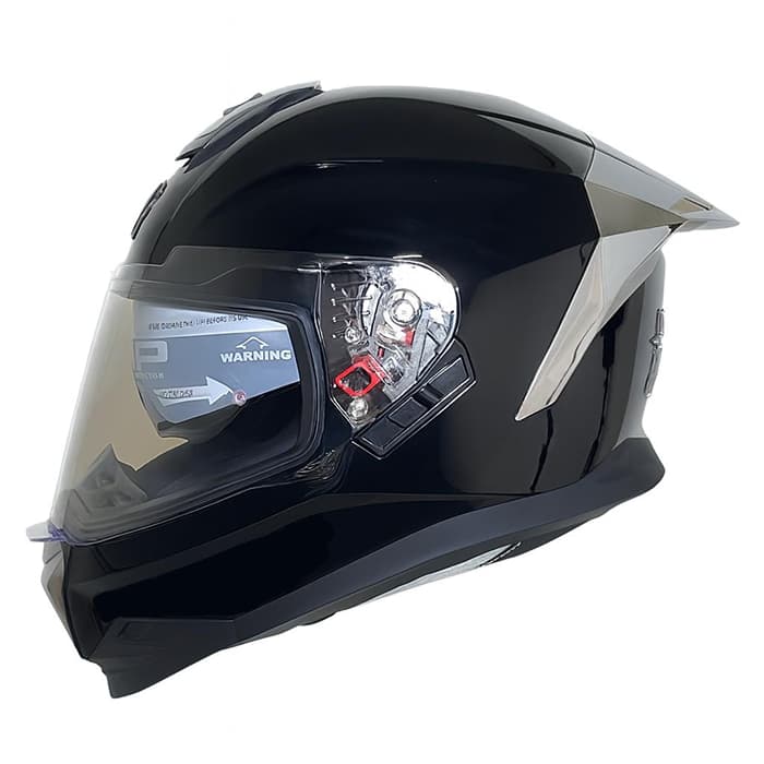 کلاه کاسکت فک ثابت استیل برد مدل SBH57 FIGHTER GLOSSY BLACK CHROM — تصویر ۲