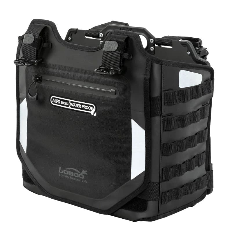 کیف ساید و بغل گارد ایربگ دار موتورسیکلت LOBOO (23L+30L) مدل ALPS BLACK — تصویر ۳