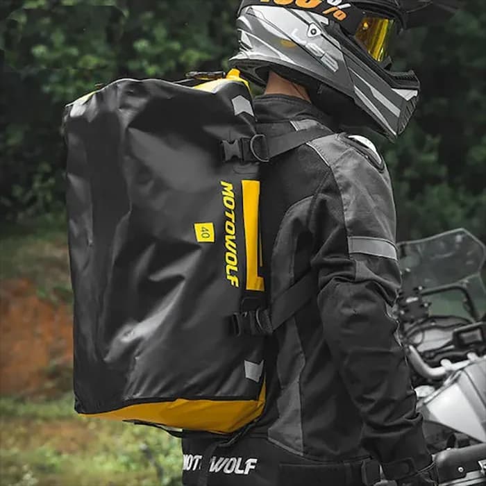 کیف درای بگ MOTOWOLF مدل 66 لیتری ORANGE GRAY — تصویر ۳