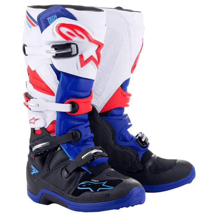 بوت کراسی ALPINESTAR مدل BLACK BLUE WHITE TECH 7