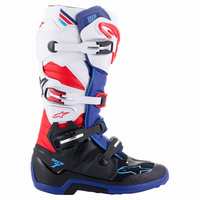 بوت کراسی ALPINESTAR مدل BLACK BLUE WHITE TECH 7 — تصویر ۲