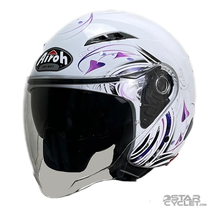 کلاه کاسکت بدون فک آیرو مدل city one WHITE purple