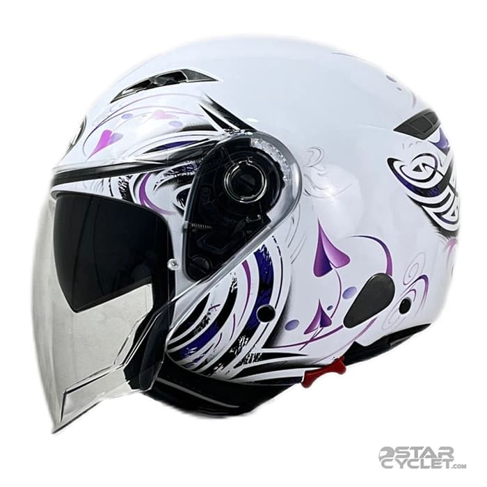 کلاه کاسکت بدون فک آیرو مدل city one WHITE purple — تصویر ۲
