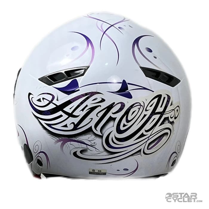 کلاه کاسکت بدون فک آیرو مدل city one WHITE purple — تصویر ۴