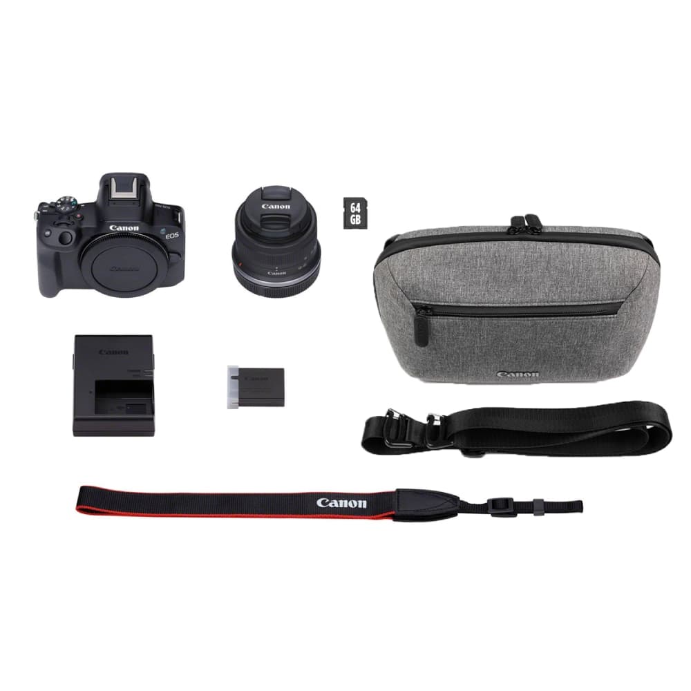 کیت مسافرتی دوربین بدون آینه کانن Canon EOS R50 به همراه لنز RF-S 18-45mm