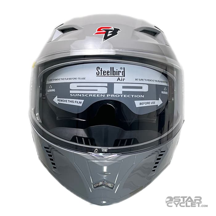 کلاه کاسکت فک متحرک steelbird مدل sba20 SHINE GRAY — تصویر ۳