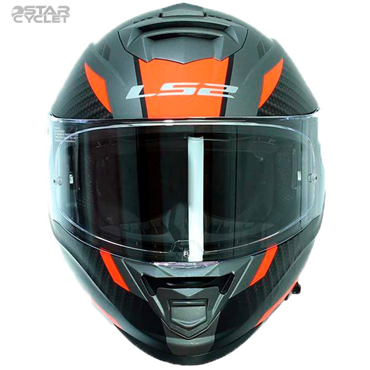 کلاه کاسکت فک ثابت ال اس 2 مدل STORM BLACK-ORANGE — تصویر ۳