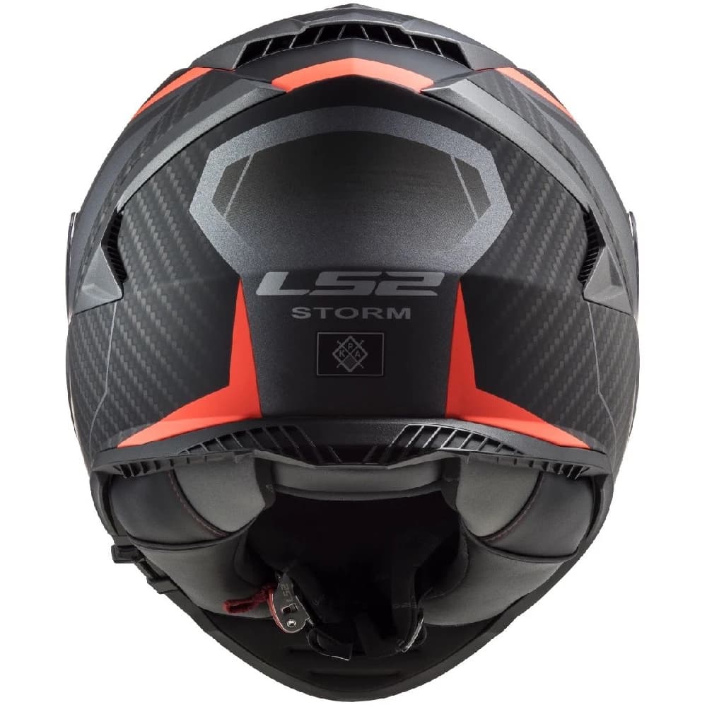 کلاه کاسکت فک ثابت ال اس 2 مدل STORM BLACK-ORANGE — تصویر ۵