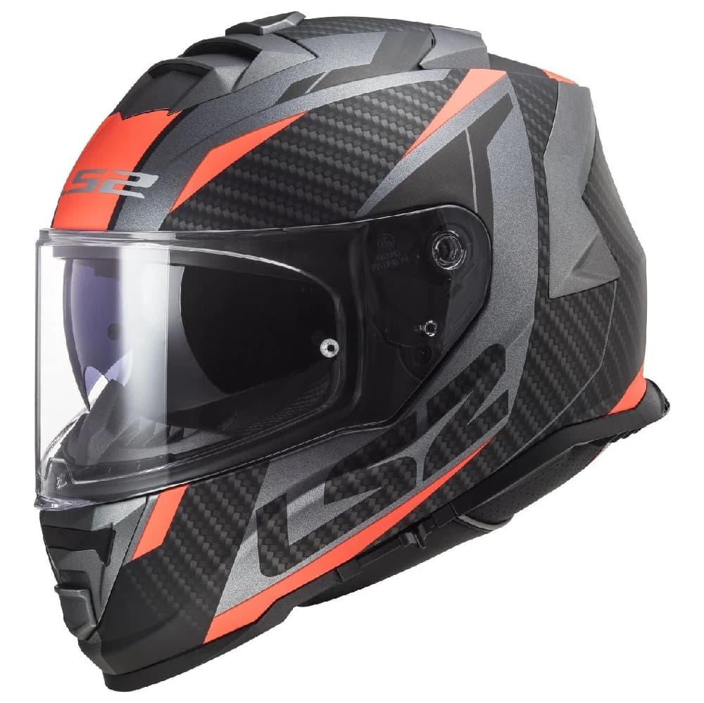 کلاه کاسکت فک ثابت ال اس 2 مدل STORM BLACK-ORANGE