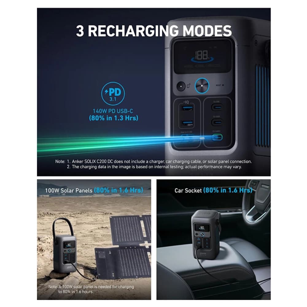 پاور بانک Anker SOLIX C200 DC Power Bank Station 60000mAh مدل A1727 — تصویر ۸