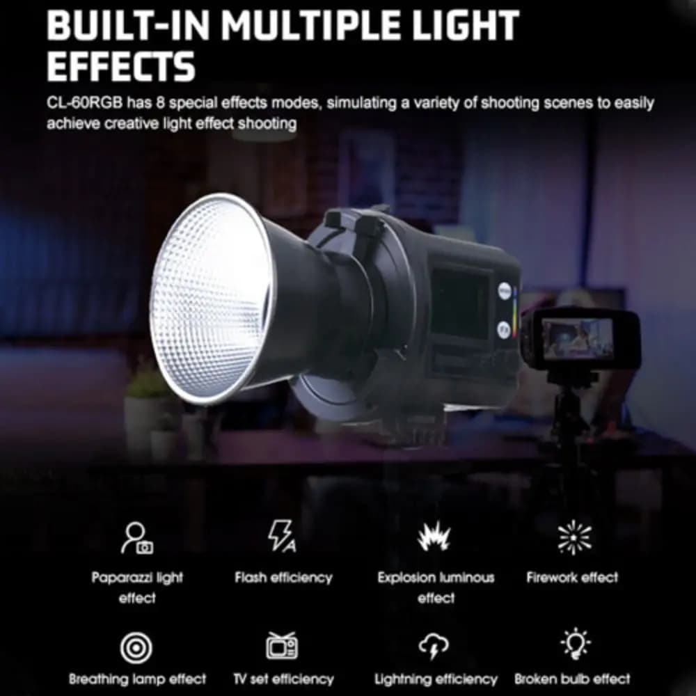 ویدیو لایت Yjbei CL60 RGB COB Video Light — تصویر ۵