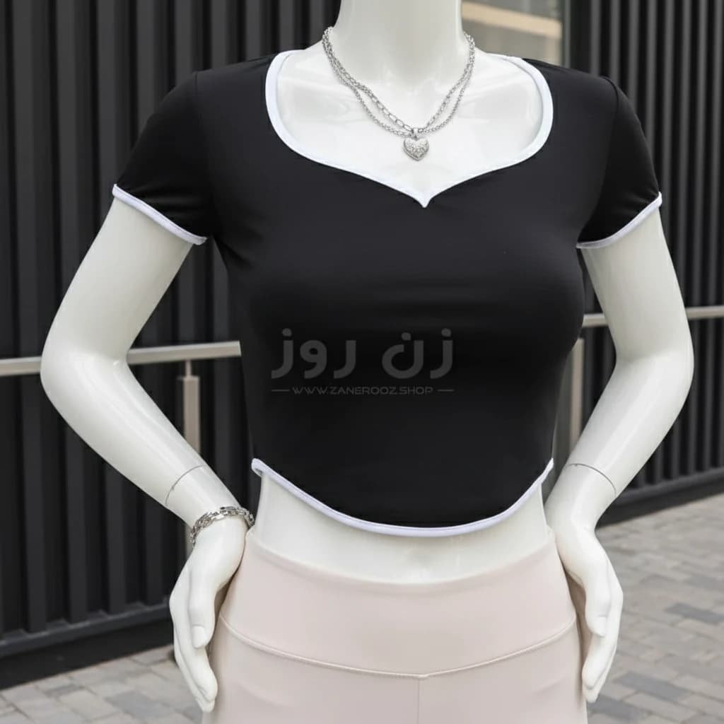 کراپ یقه دلبری نواردوزی شده فانریپ — تصویر ۵