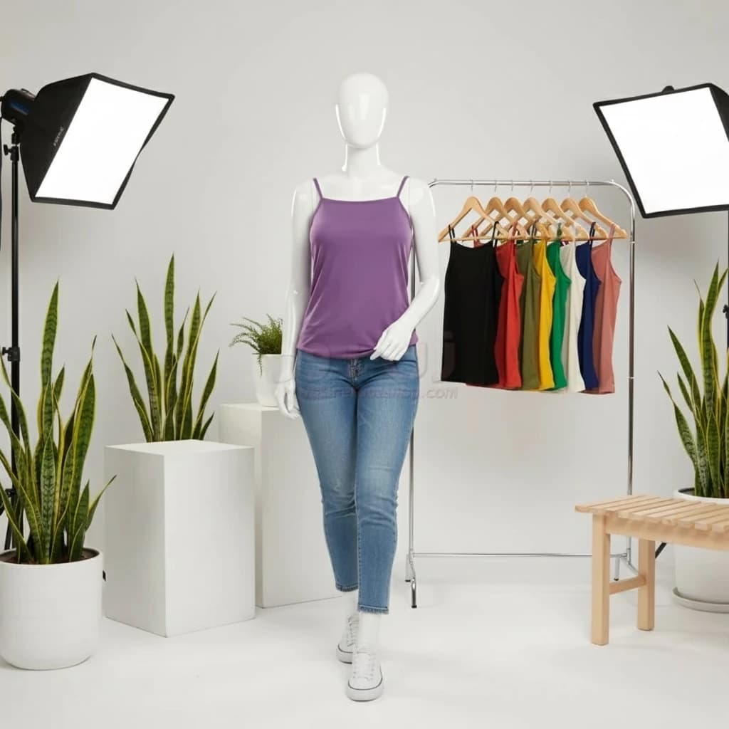 تاپ زنانه بندی ساده بدون آستین