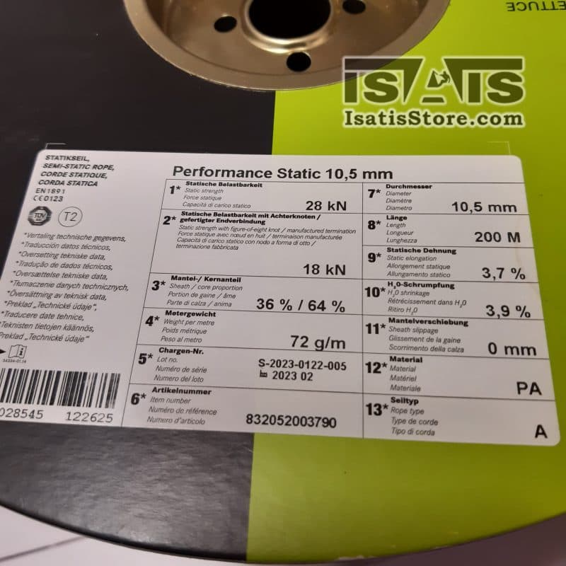 طناب نیمه استاتیک پرفورمنس ۱۰.۵mm ادلراید EDELRID PERFORMANCE STATIC — تصویر ۶