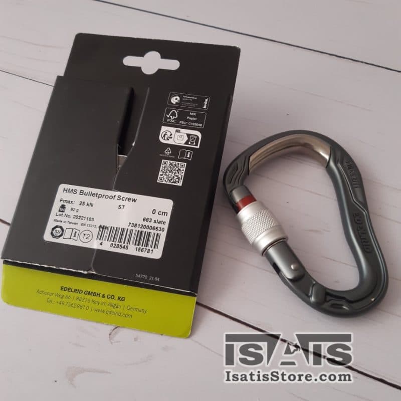 کارابین پیچ گلابی شکل بالت پروف طوسی ادلراید EDELRID BULLETPROOF — تصویر ۴