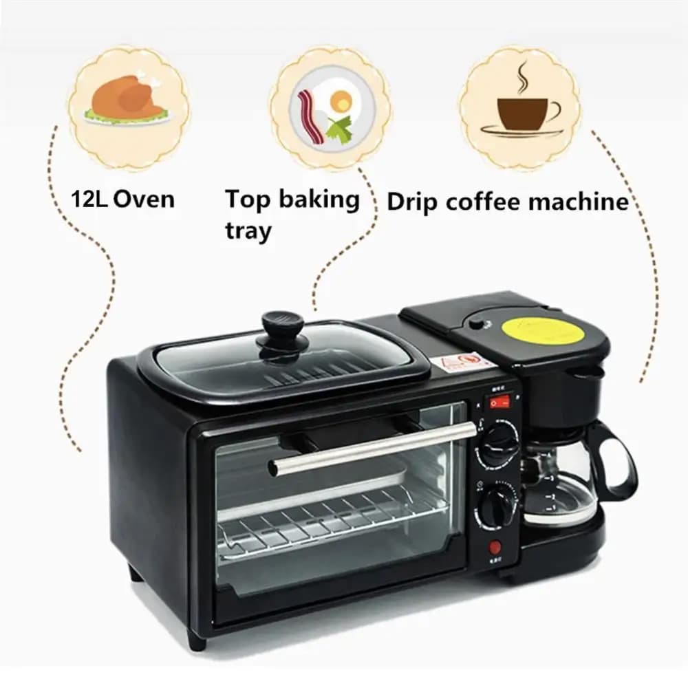 دستگاه صبحانه ساز 3 منظوره Youpin Multifunctional Three In One 1250 W — تصویر ۳