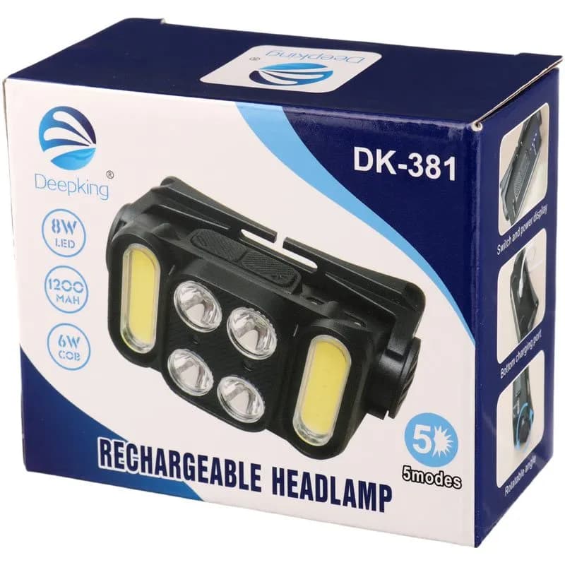 چراغ قوه پیشانی هدلایت شارژی Deepking DK-381 — تصویر ۲