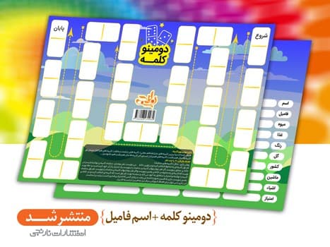 پوستر وایت بردی _ دومینوی کلمه ، اسم فامیل/نارنجی