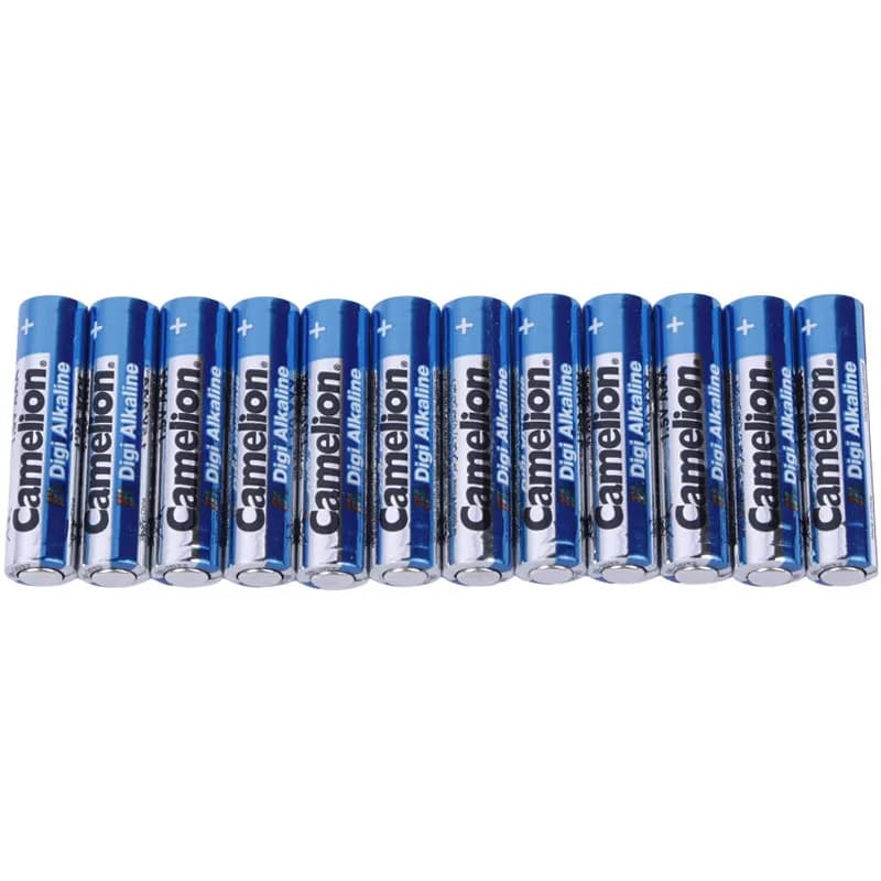 باتری نیم قلمی Camelion Digi Alkaline LR03 AM4 1.5V AAA بسته 12 عددی — تصویر ۲