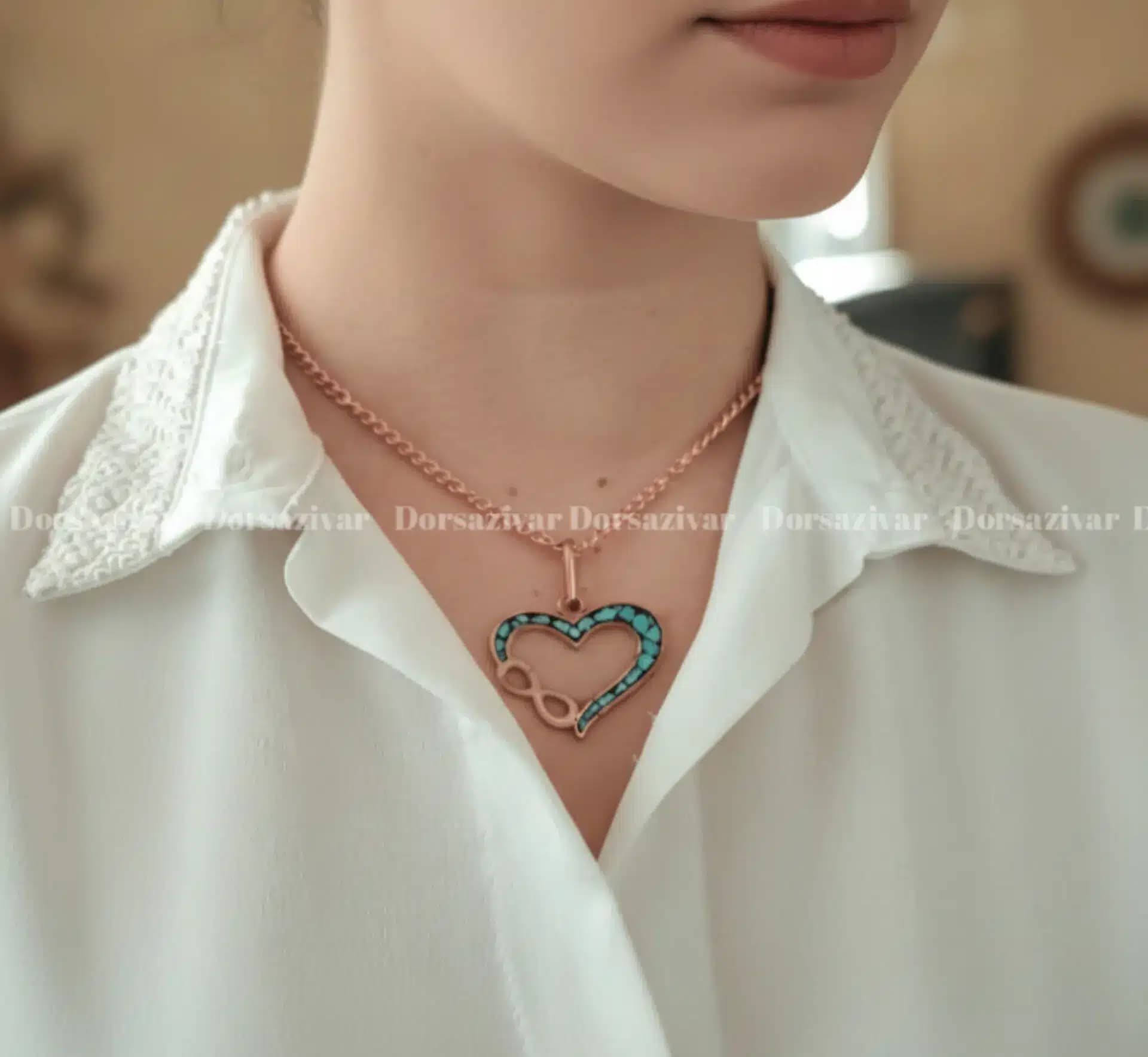 گردنبند مس و فیروزه پرنسا