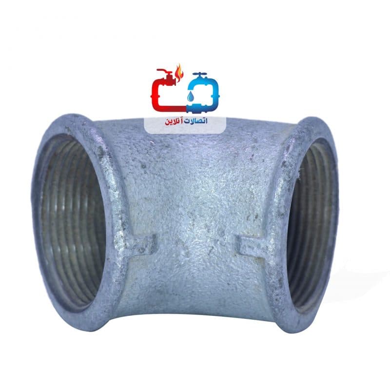 زانو دنده‌ای گالوانیزه 21/2 اینچ 45 درجه توپی — تصویر ۳