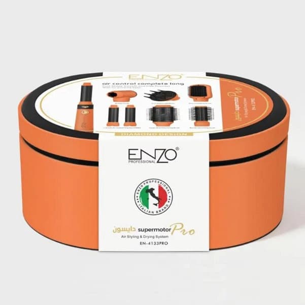 سشوار برس دار حالت دهنده انزو پروفیشینال مدل EN-4133 PRO با توان 1500 وات، موتور DC، تنظیمات دما سه حالته، تنظیم سرعت — تصویر ۲