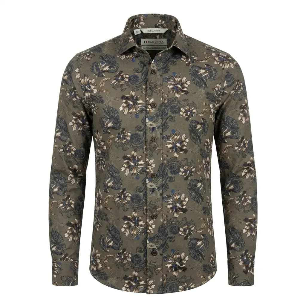 پیراهن گل دار طرح جقه و رز مردانه برند Bagutta