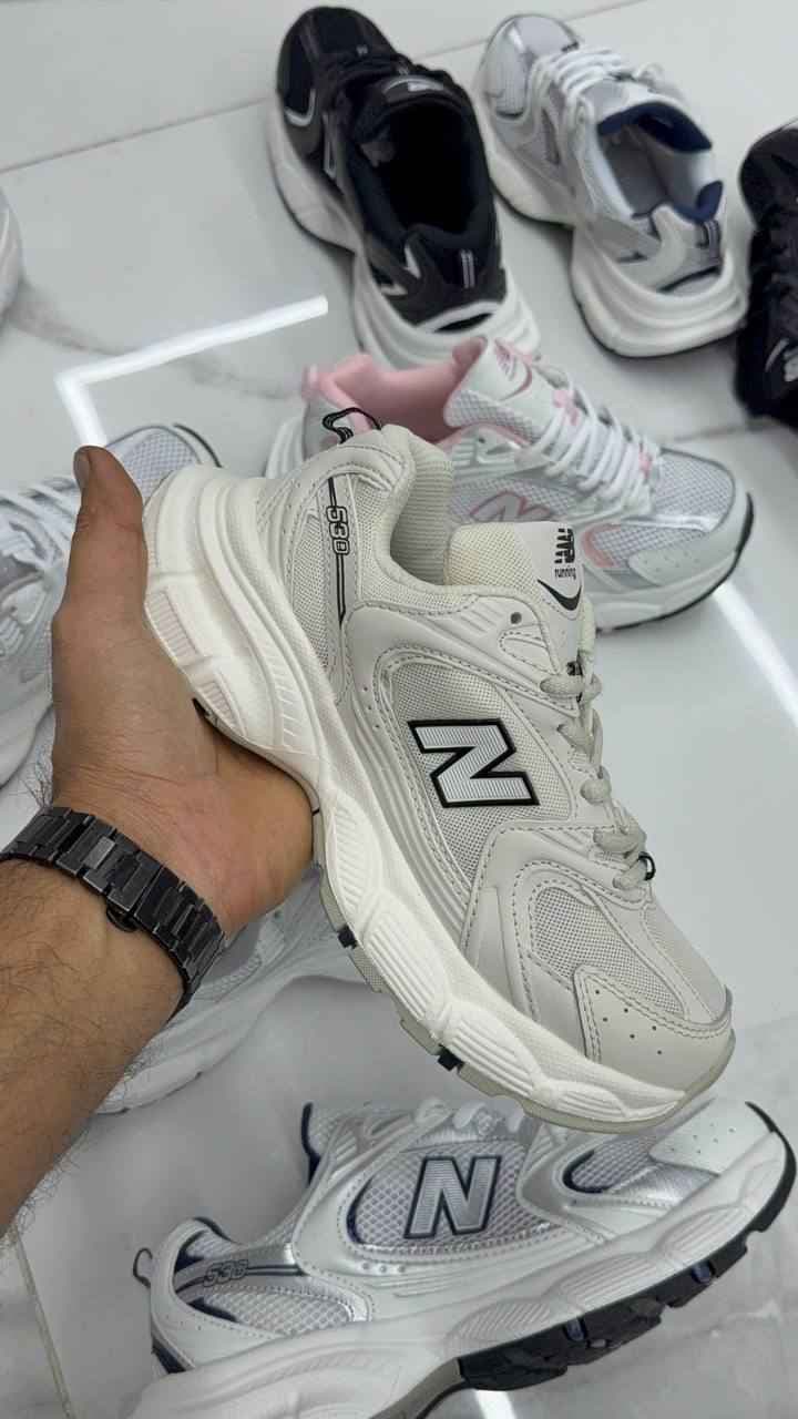 کتانی نیوبالانس سفید 530رانر Newbalance طوسی روشن