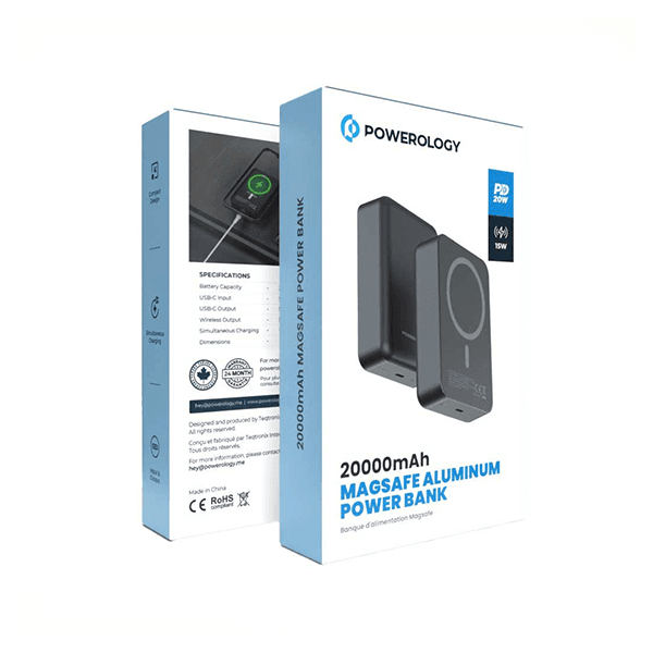 پاوربانک پاورولوژی مدل Magsafe Aluminum 20000mAh — تصویر ۲