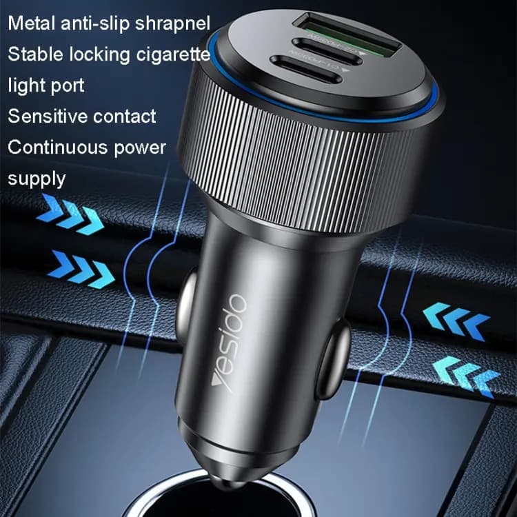 شارژر فندکی 60 وات یسیدو مدل YESIDO Y50 SUPER FAST — تصویر ۵