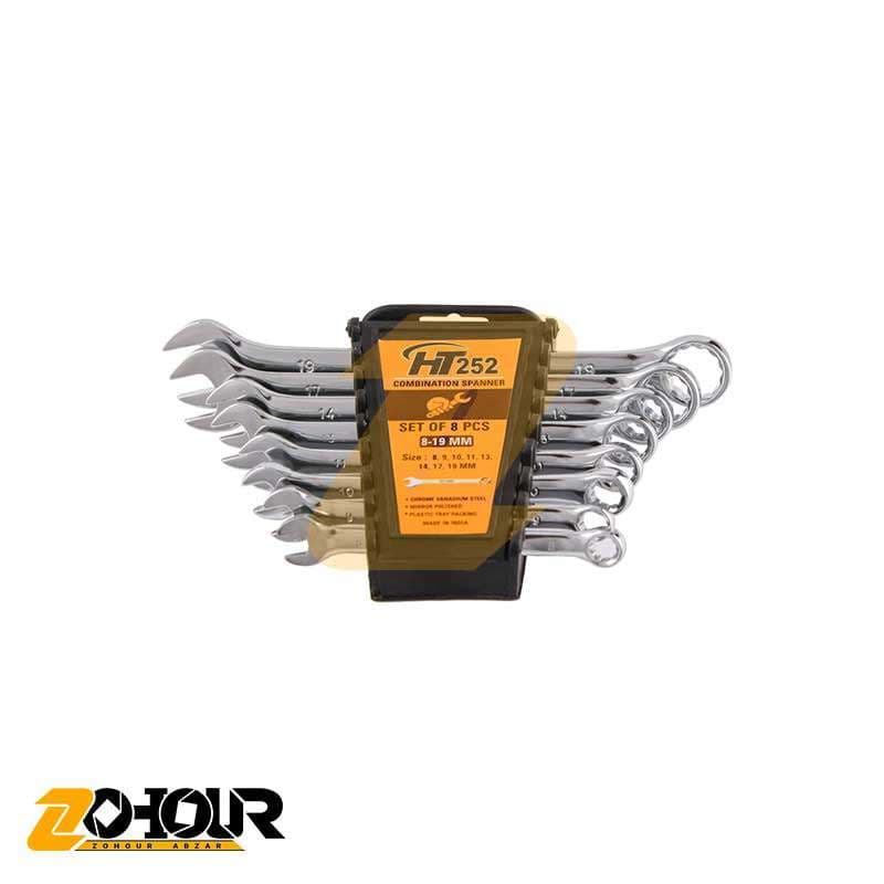 مجموعه 8 عددی آچار یکسر تخت یکسر رینگی اچ تی مدل HT 252