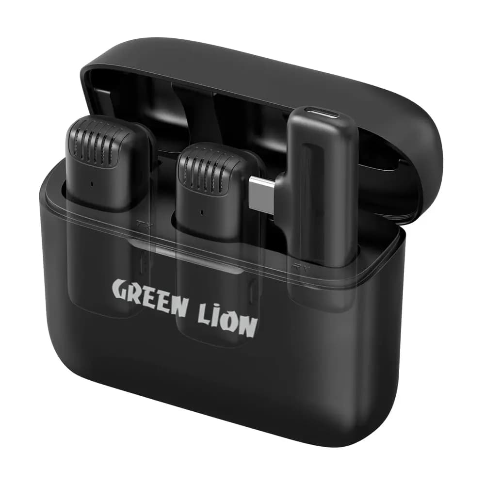 میکروفون یقه ای بیسیم تایپ سی گرین مدل GREEN 2 IN 1 WIRELESS MICROPHONE TYPE-C همراه با گارانتی معتبر