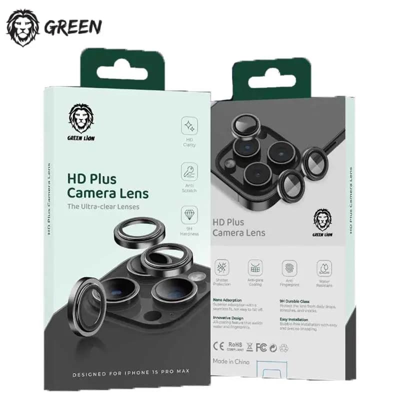 محافظ لنز آیفون 15 پرو مکس گرین مدل HD PLUS CAMERA LENS 15 PRO MAX — تصویر ۲