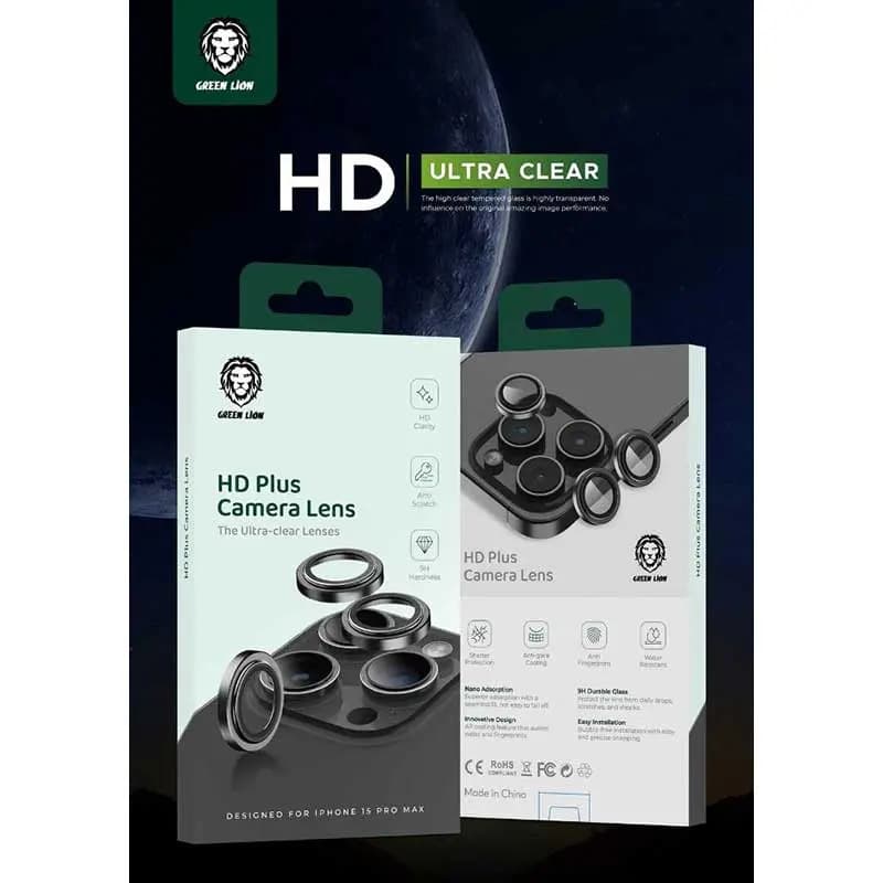 محافظ لنز آیفون 15 پرو مکس گرین مدل HD PLUS CAMERA LENS 15 PRO MAX — تصویر ۴