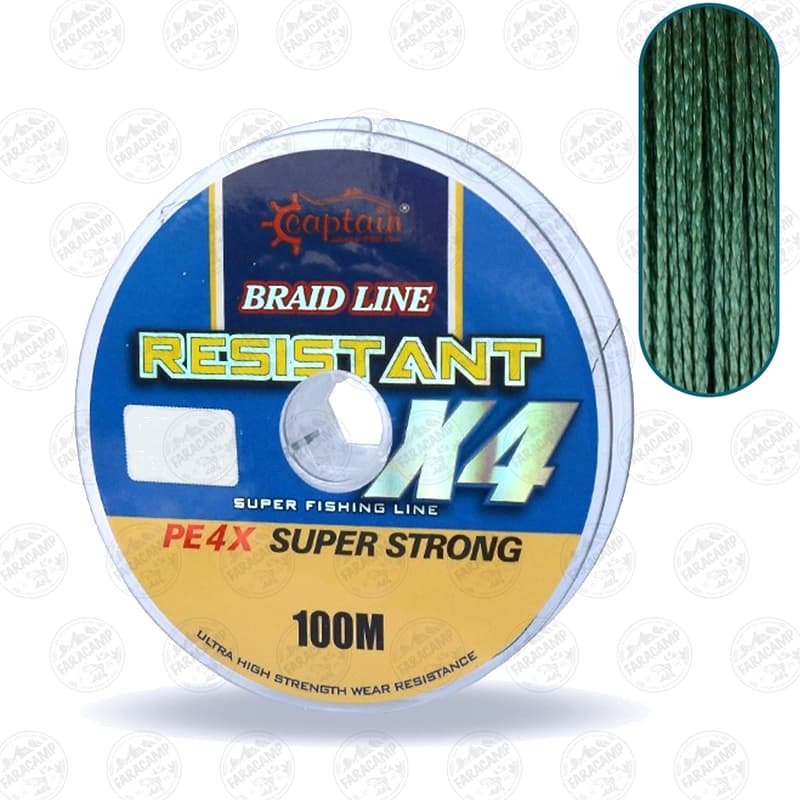 نخ براید ماهیگیری کاپیتان 100متری سایز 0.50 — تصویر ۲
