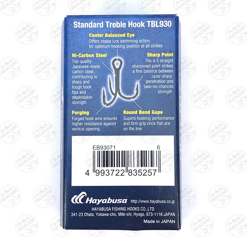قلاب سه شاخ هایابوسا ژاپن نیکل مشکی سایز ۶ بسته ۶ عددی Hayabusa TBL930,CL:NB,size 6,#6 — تصویر ۴