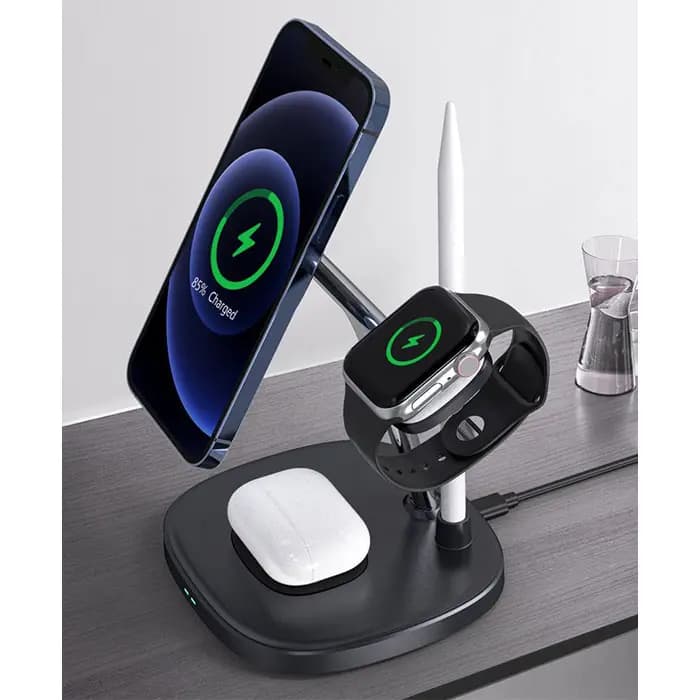 شارژر وایرلس رومیزی 4 کاره یسیدو مدل YESIDO DS12 WIRELESS CHARGER — تصویر ۵