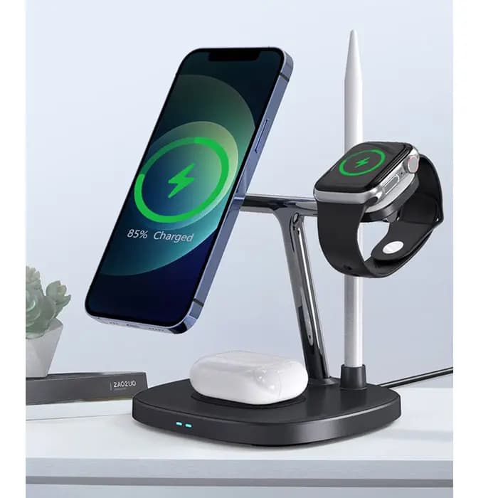 شارژر وایرلس رومیزی 4 کاره یسیدو مدل YESIDO DS12 WIRELESS CHARGER — تصویر ۲