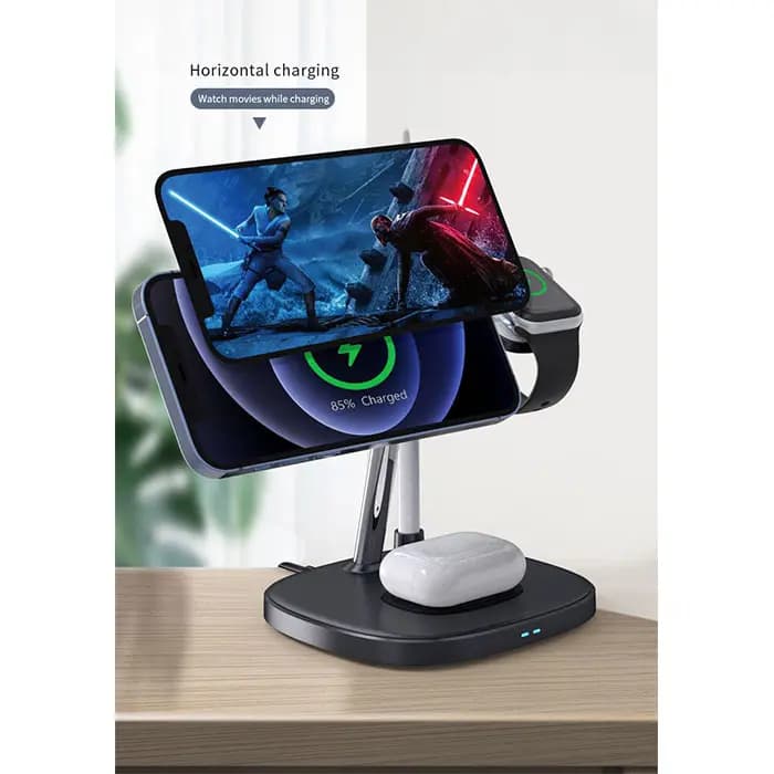 شارژر وایرلس رومیزی 4 کاره یسیدو مدل YESIDO DS12 WIRELESS CHARGER — تصویر ۶