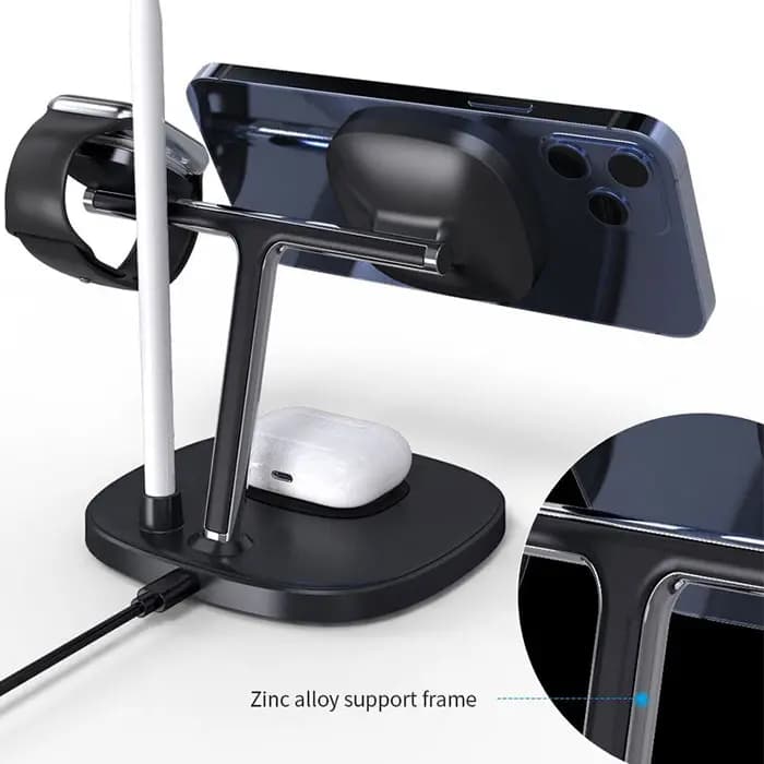 شارژر وایرلس رومیزی 4 کاره یسیدو مدل YESIDO DS12 WIRELESS CHARGER — تصویر ۸