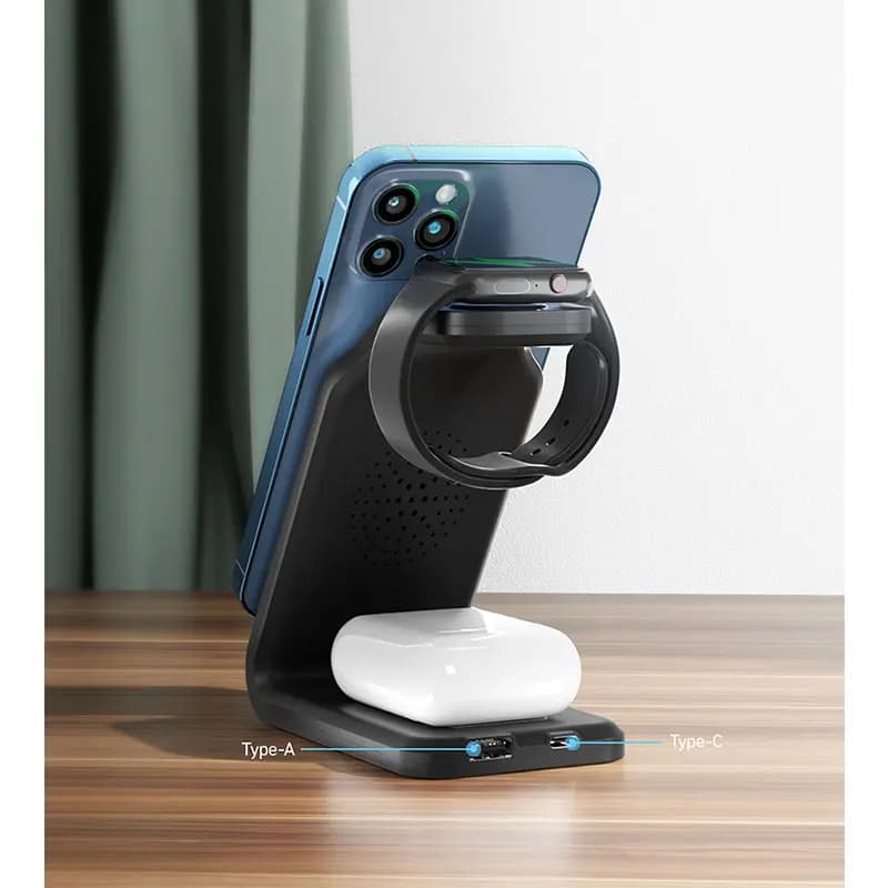 شارژر 3کاره وایرلس باوین مدل BAVIN PC055 Wireless charger 3-IN 1 — تصویر ۷