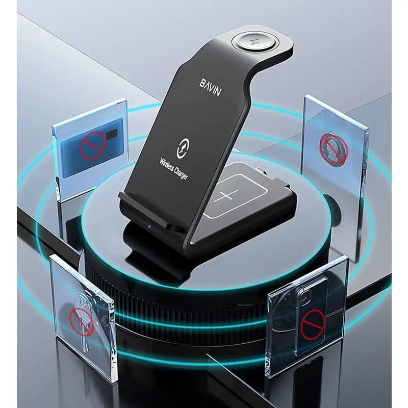 شارژر 3کاره وایرلس باوین مدل BAVIN PC055 Wireless charger 3-IN 1 — تصویر ۶