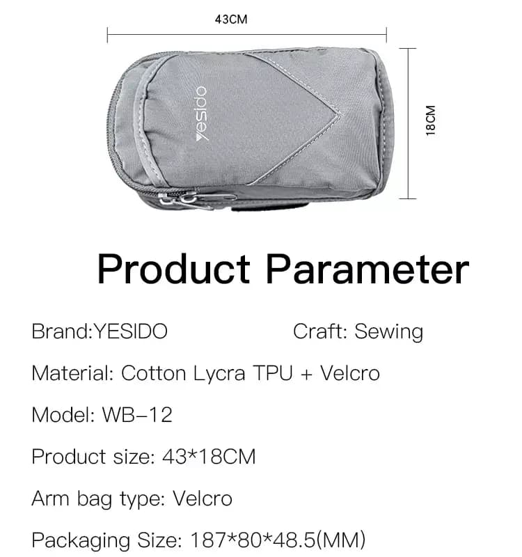 کیف بازو بند یسیدو مدل YESIDO WB12 ARMBAND BAG — تصویر ۴