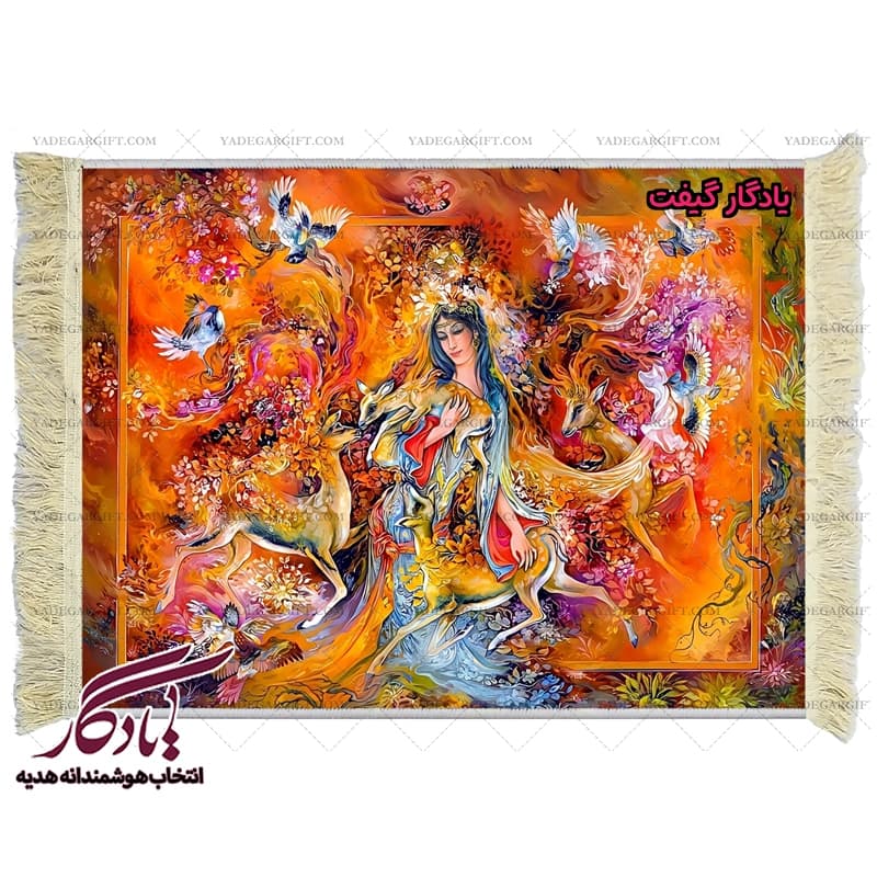 تابلو فرش مینیاتور طرح آهو و پری کد mi11