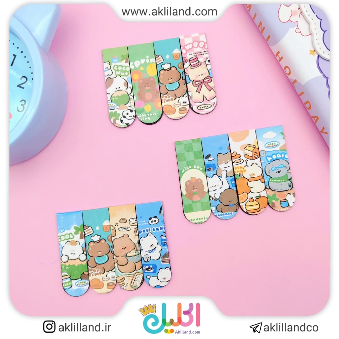 بوک مارک مگنتی طرح خرس کوچولو (مدل رندوم)