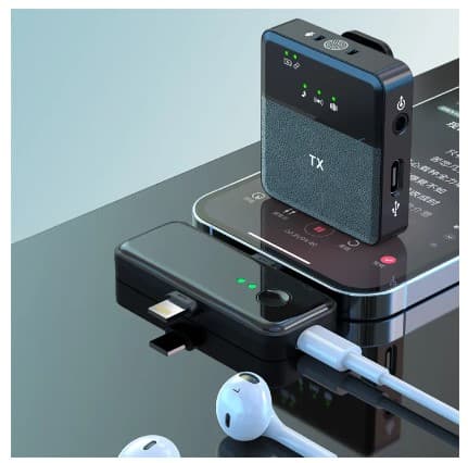 ست میکروفن دوتایی یقه ای بی سیم مدل SX8 TYPE-C(فروش عمده و تک) — تصویر ۴