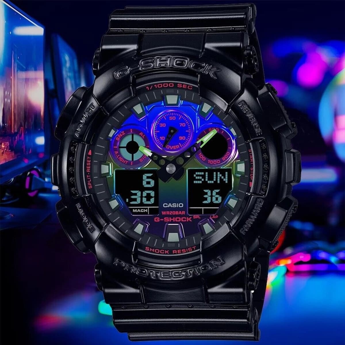 ساعت مچی مردانه کاسیو (GA-100RGB-1ADR) Casio G-Shock — تصویر ۸