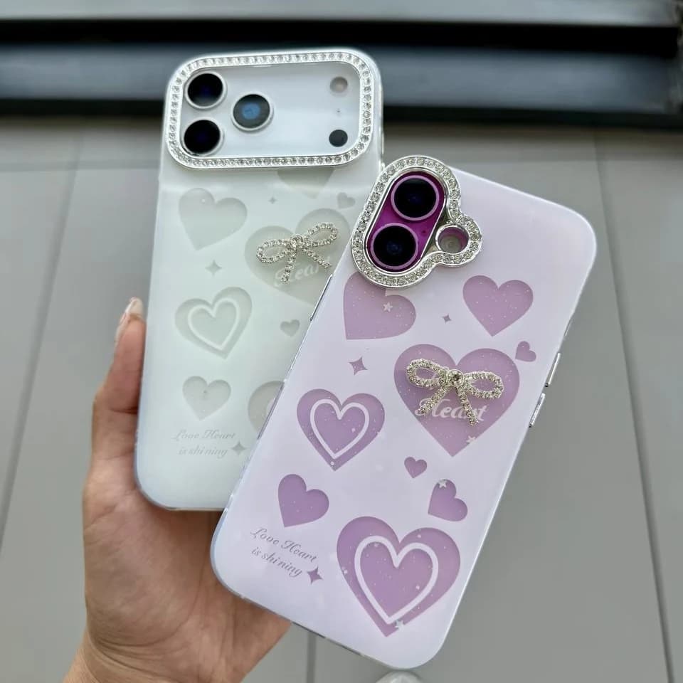 قاب ribbon heart صدفی (آیفون)