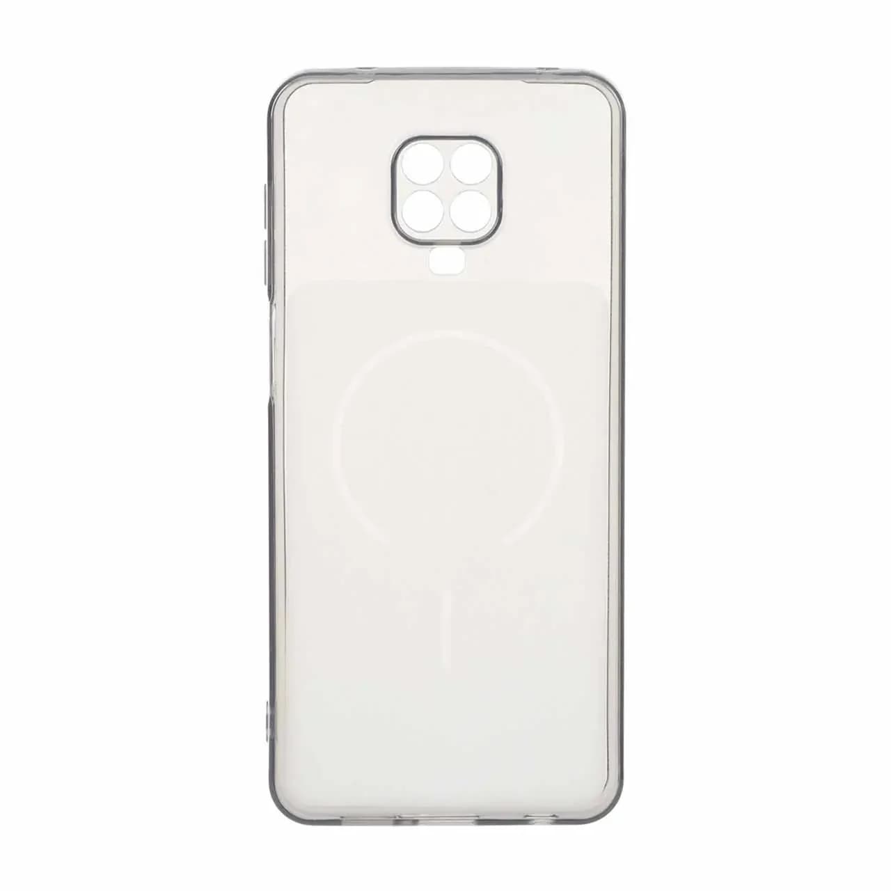 قاب ژله ای شفاف مستطیلی طرح مگ سیف محافظ لنزدار Xiaomi Redmi Note 9S / Redmi Note 9 Pro / Redmi Note 9 Pro Max – مشکی