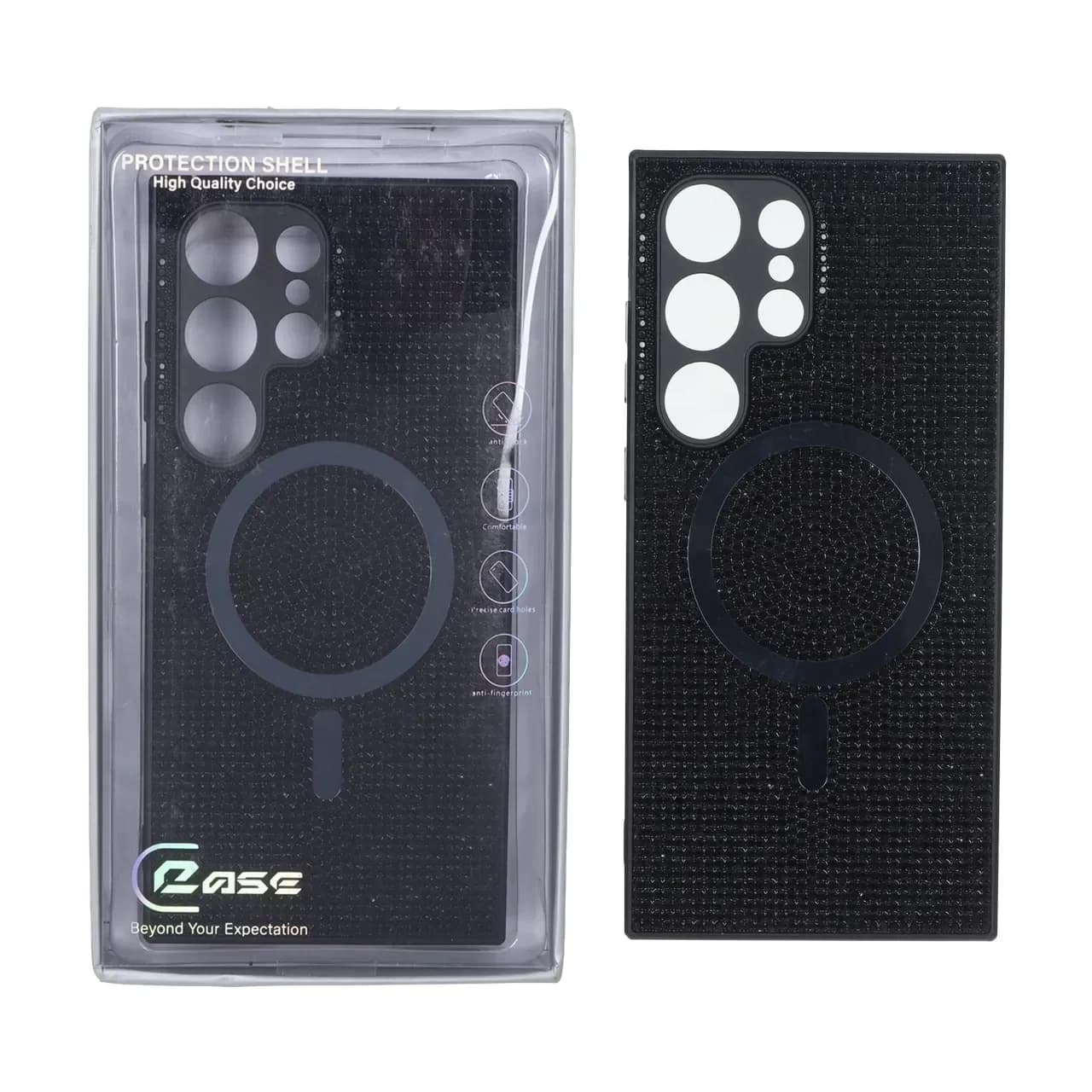 قاب C Case نگین دار MagSafe هولوگرامی محافظ لنزدار Samsung Galaxy S24 Ultra